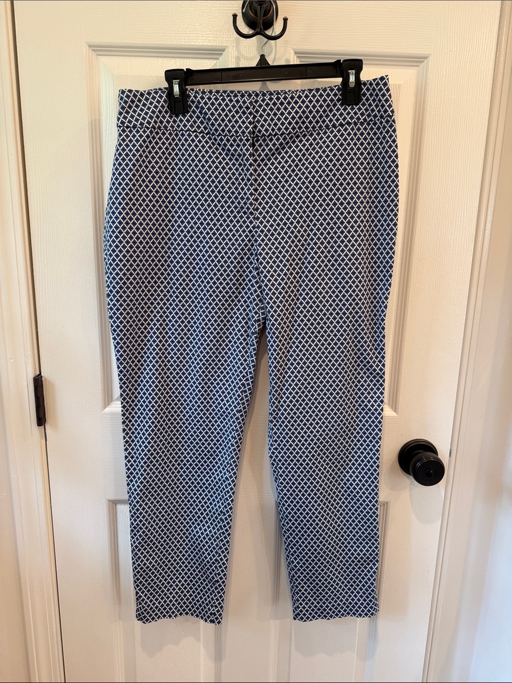 Cato Blue & White Geometric Print Pants